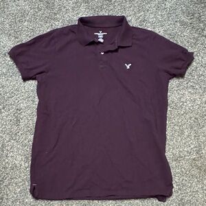 American Eagle Outfitters Burgundy Polo Shirt Men’s Maroon Large L